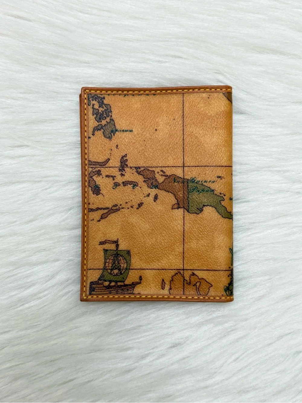 ALVIERO MARTINI - PRIMA CLASSE BROWN TAN PVC LEATHER BIFOLD ID CARD WALLET